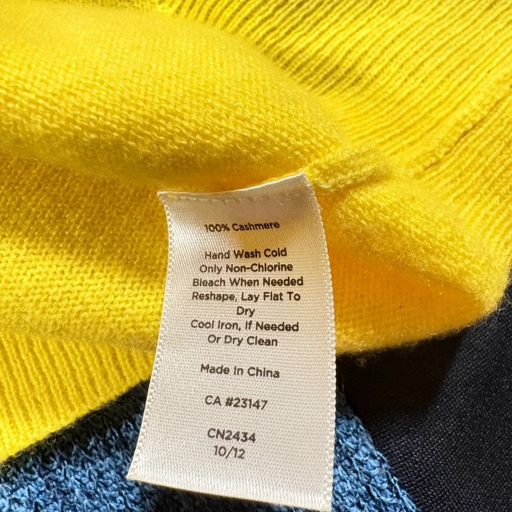 Talbots Womens‎ Dandelion Yellow 100% Cashmere Sleeveless V-Neck Sweater Vest L